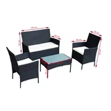 Set 4 piese mobilier gradina, fotolii, canapea, masuta cafea